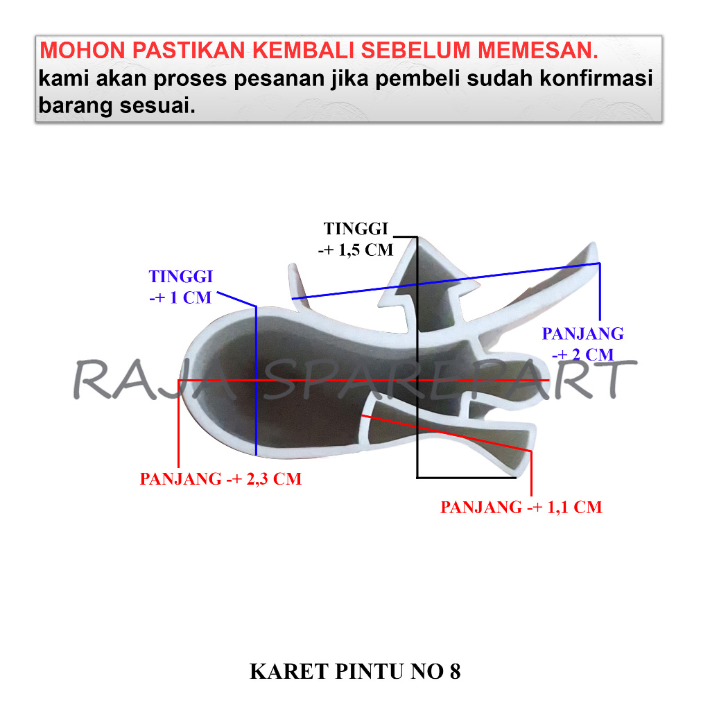 KP8 GASKET PINTU KULKAS / KARET PINTU KULKAS / KARET PINTU NO 8