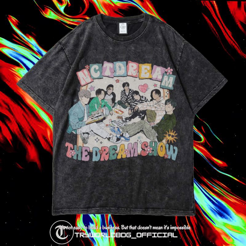 TRYWORLDBDG OFFICIAL "NCT DREAM" KAOS OVERSIZED | KAOS WASHED | STONE WASH | OVERSIZED T SHIRT | KAO