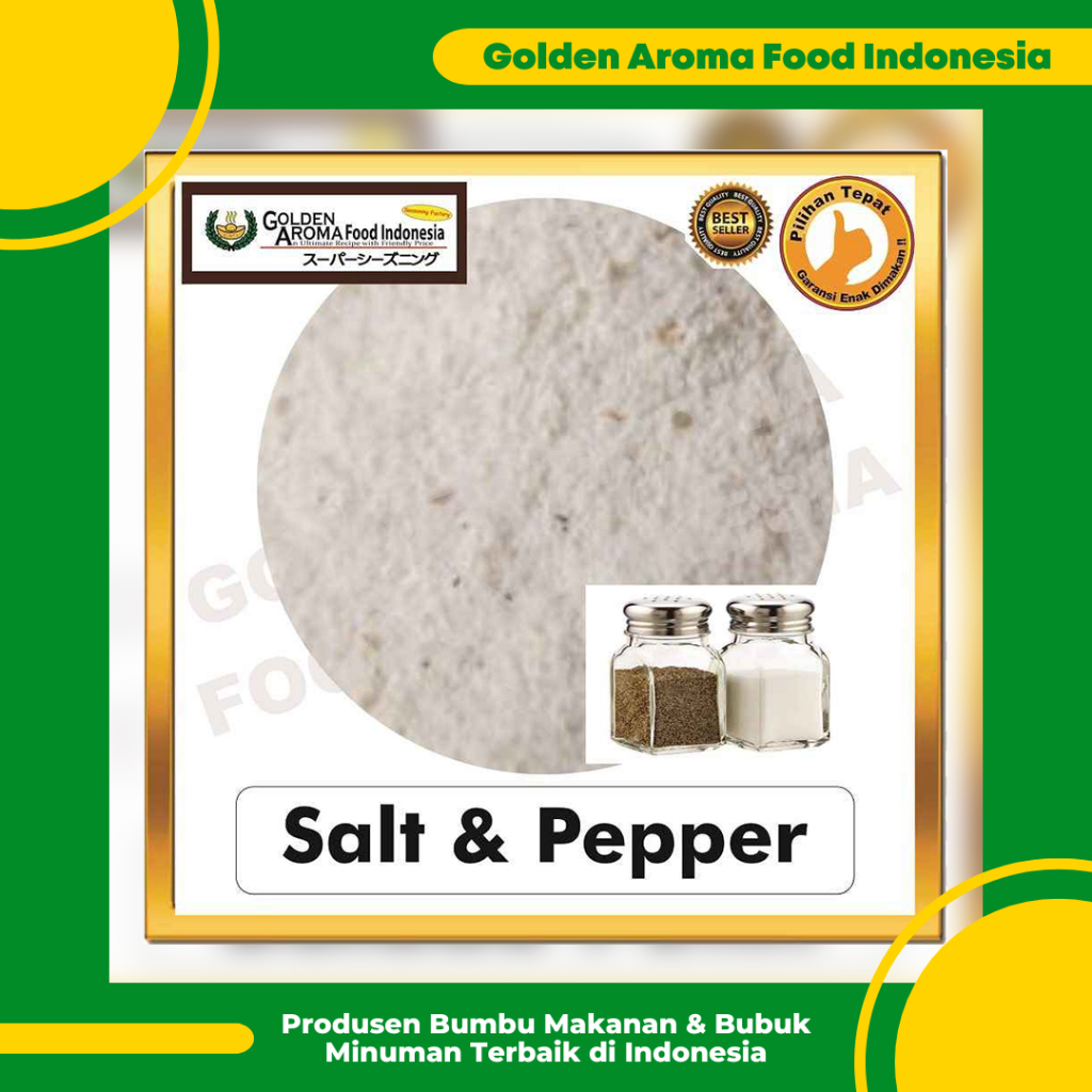 

Bumbu Tabur Rasa Salt & Pepper 1kg, Jual Bubuk Tabur Asin Lada Murah Enak Aman Seasoning Powder