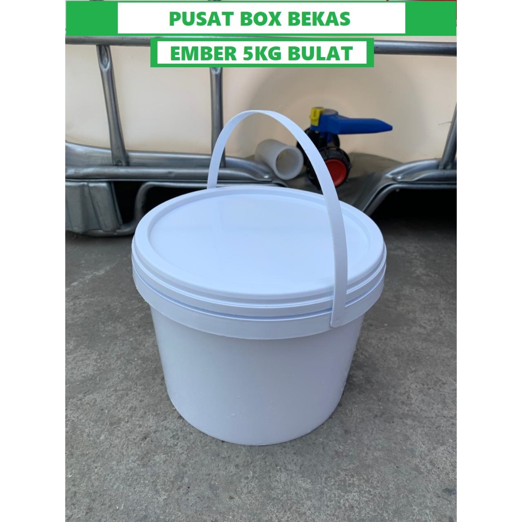 EMBER PLASTIK BEKAS 5KG (PLUS TUTUP) BERSIH DAN SIAP PAKAI