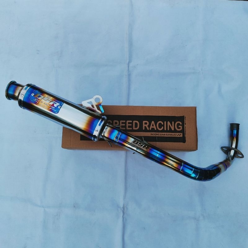 Knalpot DSR Long Varky Style Half Blue AEROX NMAX VARIO MIO BEAT