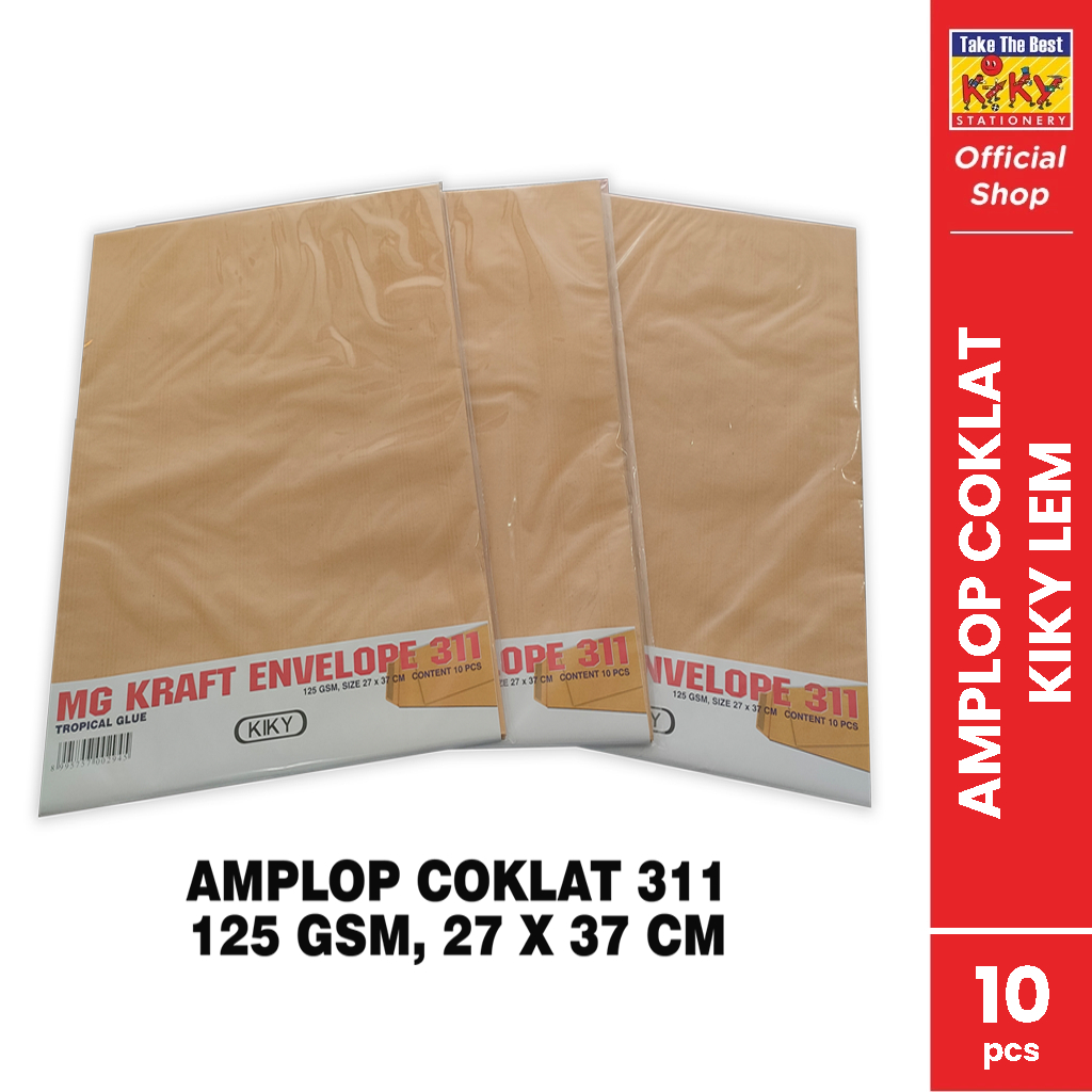 

KIKY Amplop Coklat No. 311 125gr Lem - 10 Lembar