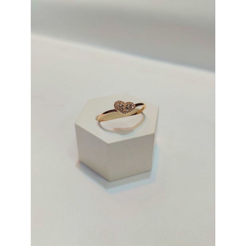 Cincin Emas Fashion Wanita Love Ukir 1.18 Gram 700 16K Size 15.5 (CH336)
