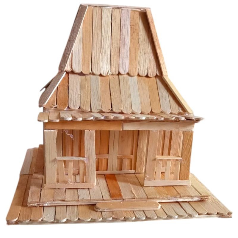 Miniatur Rumah Adat Joglo dari Stik Eskrim