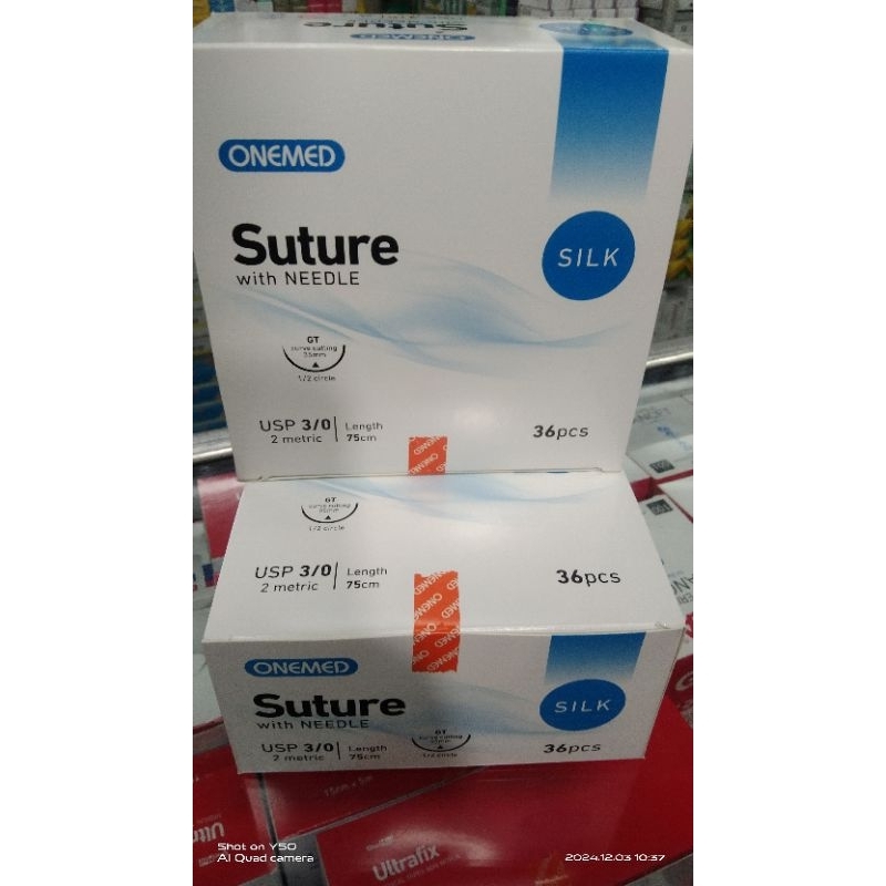 SILK SUTURE / 3/0  / ONEMED / ISI 36 pcs