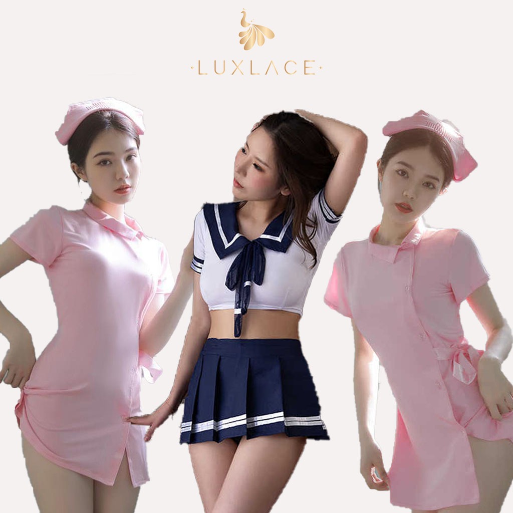 LUXLACE WEAR cosplay sexy lingerie cosplay baju dinas malam wanita baju suster sexy baju ketat wanit