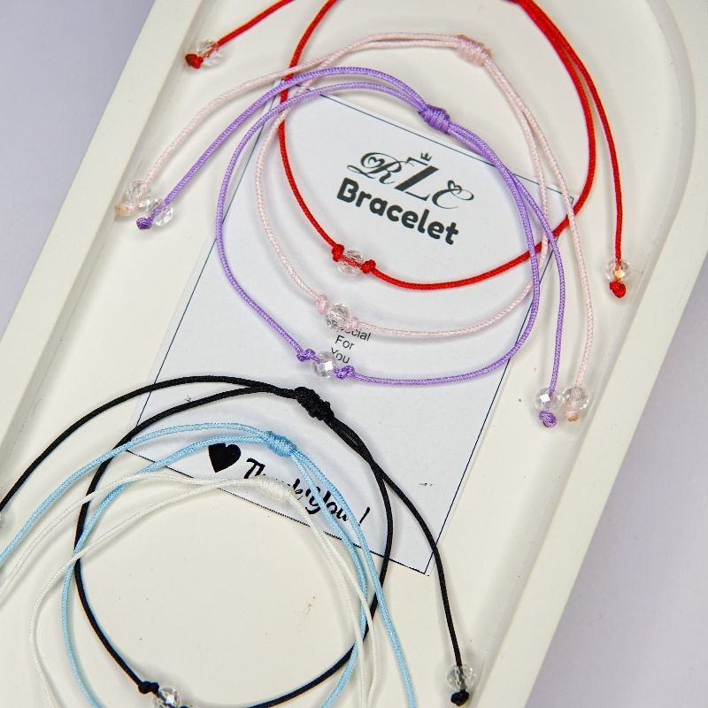Gelang Redline Tali Redline Crystal Clear Aksesoris Tali Tipis Simple Handmade Bracelet