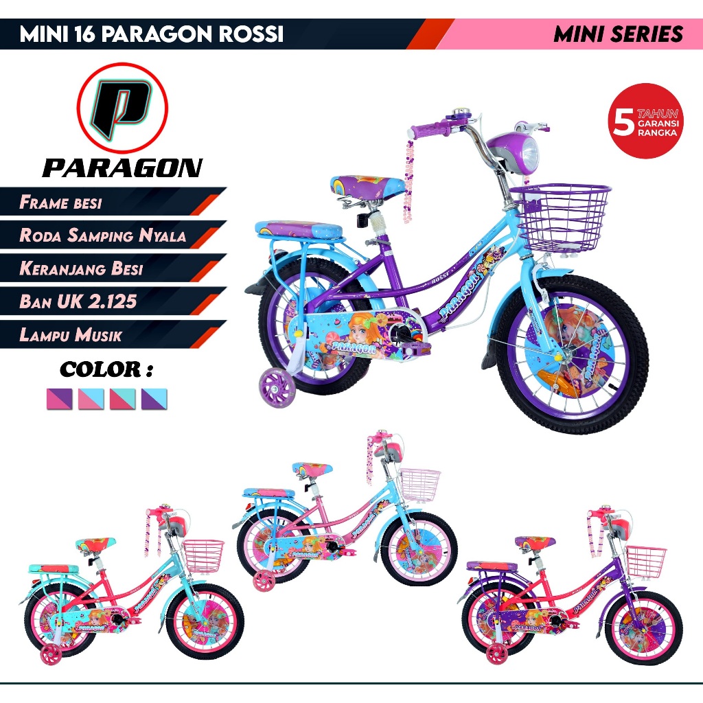 SEPEDA MINI ANAK PEREMPUAN 16" PARAGON ROSSI