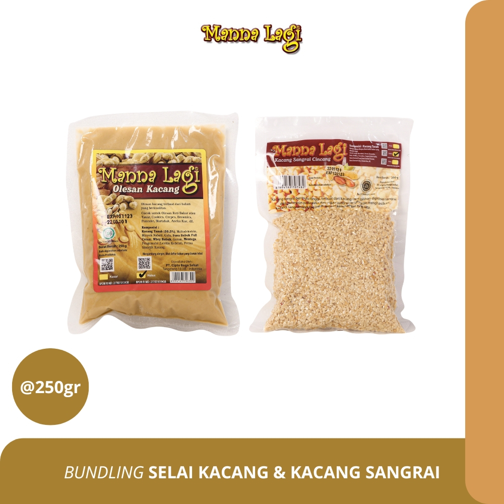 

MANNA LAGI - Bundling Selai Kacang 250gr & Kacang Sangrai 250gr