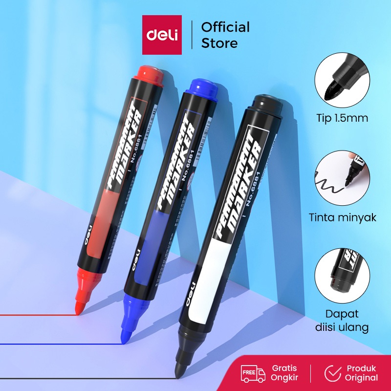 

Deli Spidol Permanen, Tinta Minyak, Tidak Mudah Pudar, Licin dalam Penulisan 6881