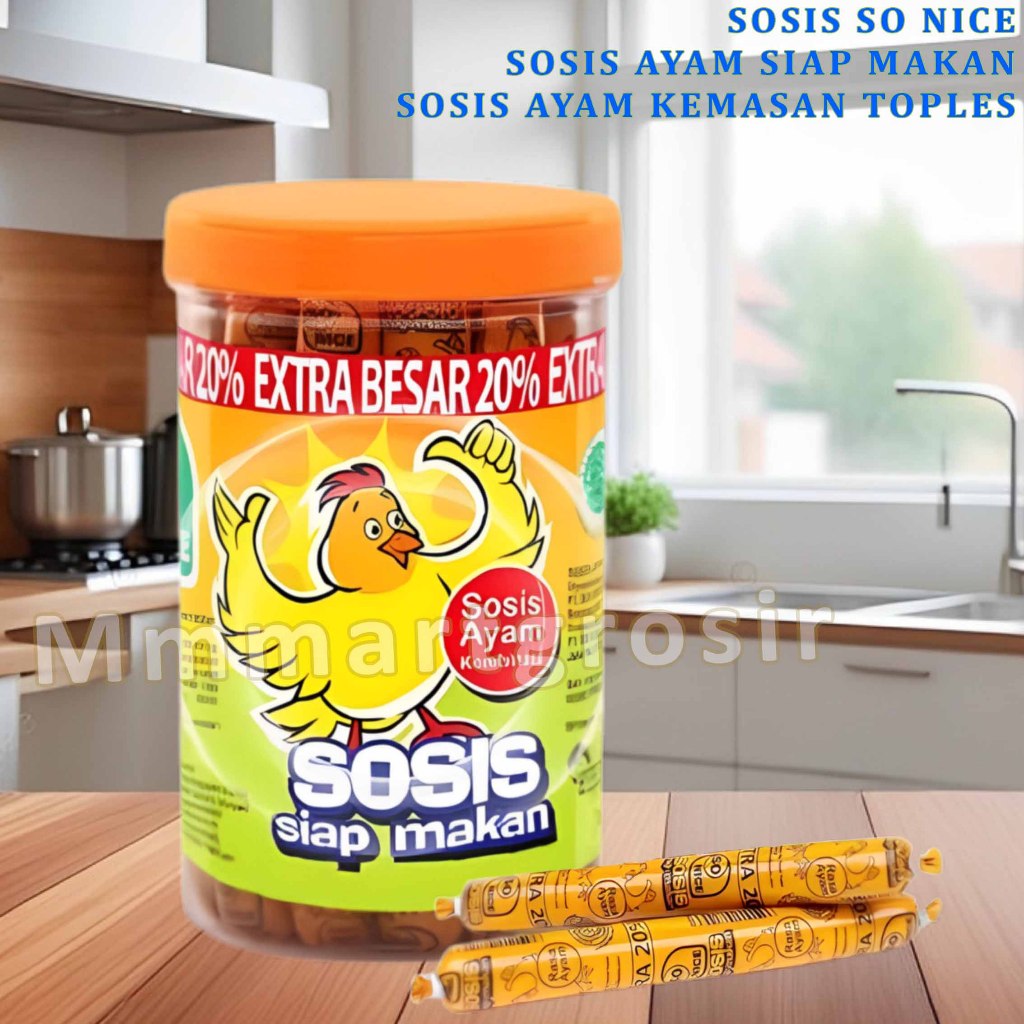 

Sosis So Nice / Sosis Rasa Ayam Siap Makan / Sosis Ayam Kemasan Toples / 24S