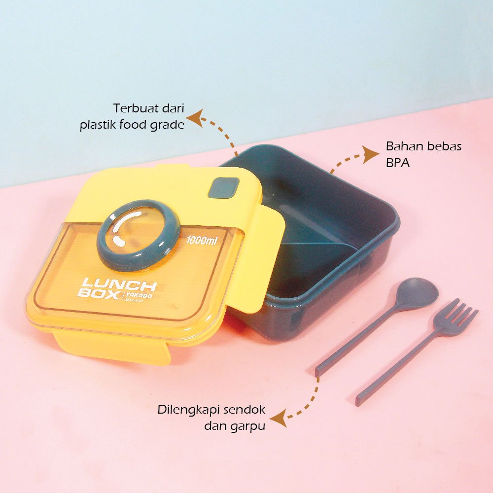 Kotak Makan Lunch Box 1000 ml Kotak Makan Plastik BPA Free Anti Tumpah