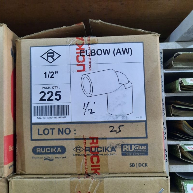 [1 DUS ISI 225 PCS] - Rucika Elbow 1/2" AW / Elbo ½" AW Grosir