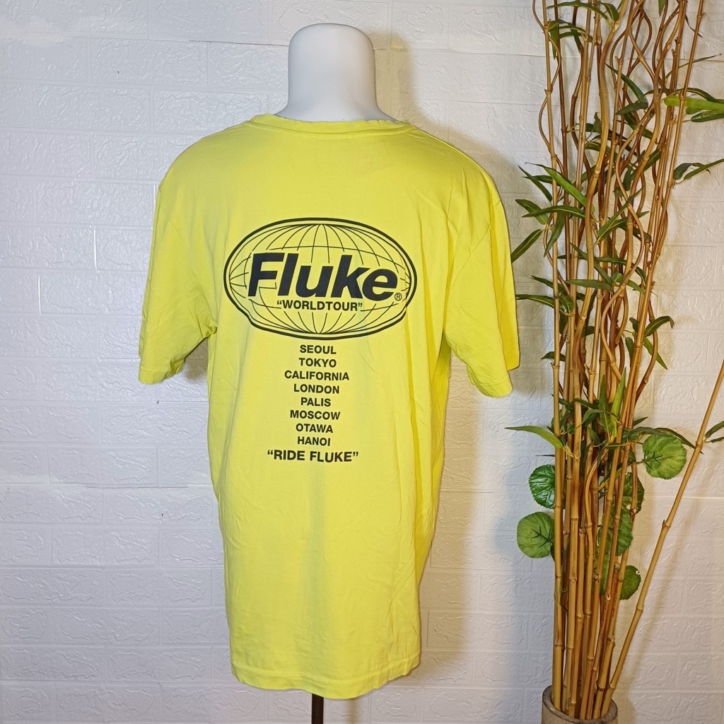 KAOS FLUKE WORLD TOUR, SIZE XL (SECOND BRANDED) KUNING, PT69