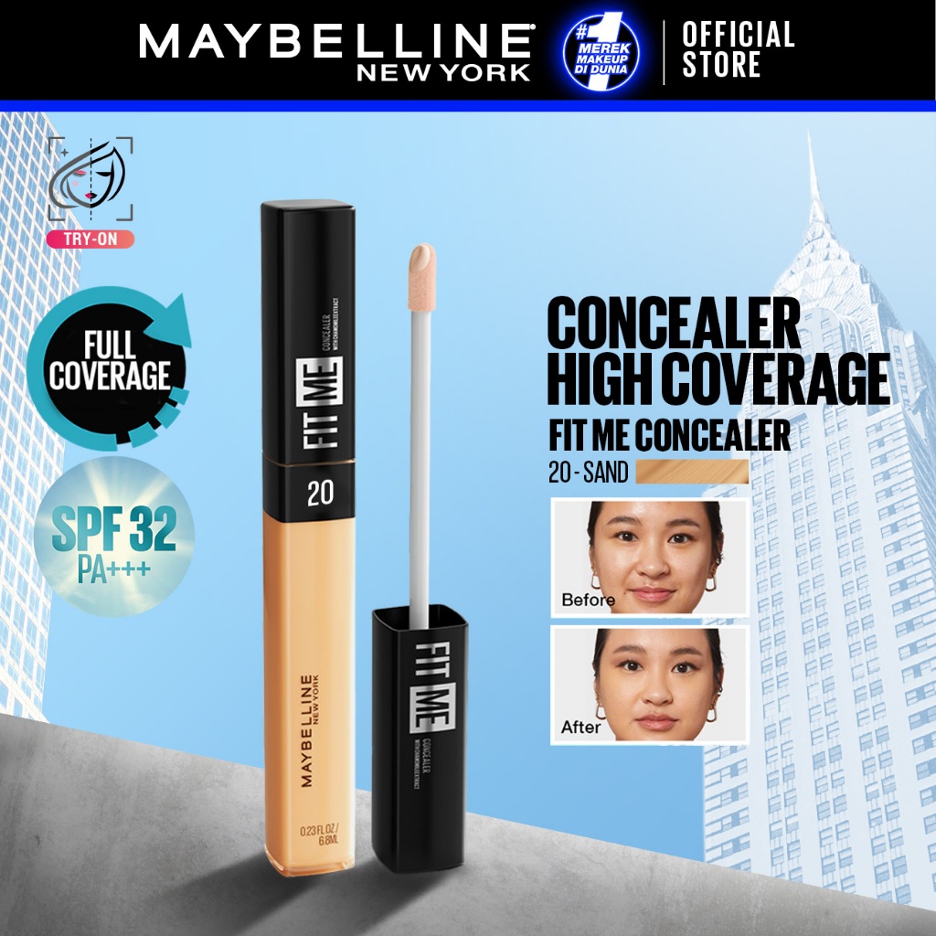 MAYBELLINE OFFICIAL Fit Me Liquid Concealer Make up - 6.7gr (Concealer Dengan Coverage Tinggi & Hasi