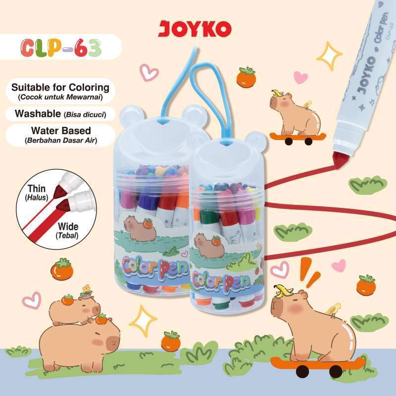 

SPIDOL SET JOYKO CLP-63 / CLP-63-24 CLP-63-12 SEPIDOL PEN MARKER WATERBASE MARKER HANDLETTERING CALIGRAFI LETTERING COLORING ANAK BOOK JOURNAL BUJO JURNALING SKETCH WARNA WARNI / MITRA ABADI KATALOG JOGJA