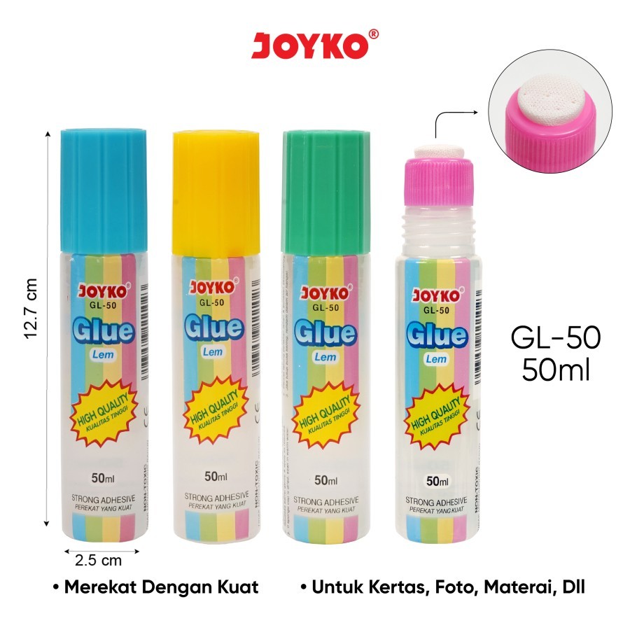 

Joyko GL-50 Liquid Glue / Lem Kertas Cair 50ml