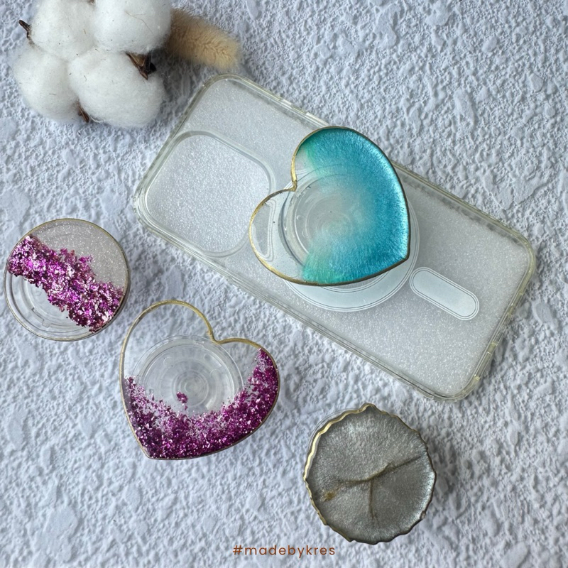 Pop Socket Resin aksesoris hp Handphone Tatakan hp by Krestudio