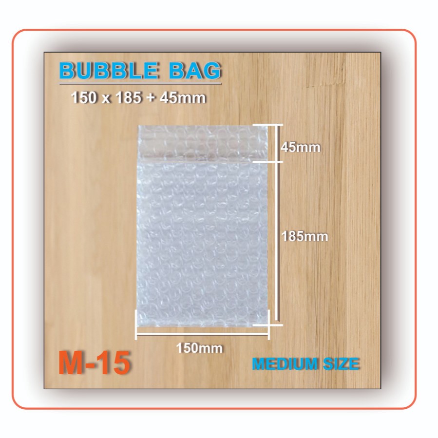 

BUBBLE WRAP BAG 150 MM X 185 MM + 45 MM BENING HITAM MULTIPACK