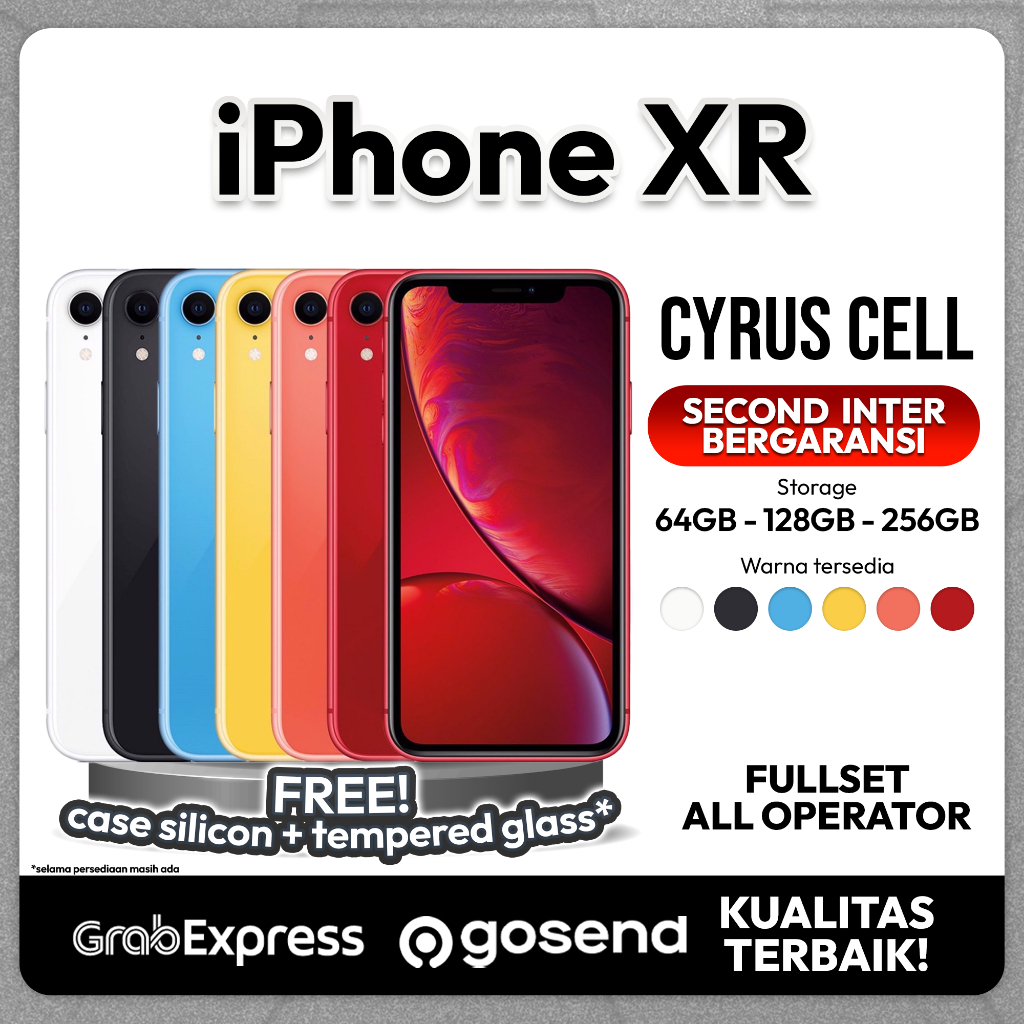 IPHONE XR 64GB 128GB 256GB EX RESMI / INTER 100%ORI | FULLSET LIKE NEW Cyrus Cell BEC cyruscellbec