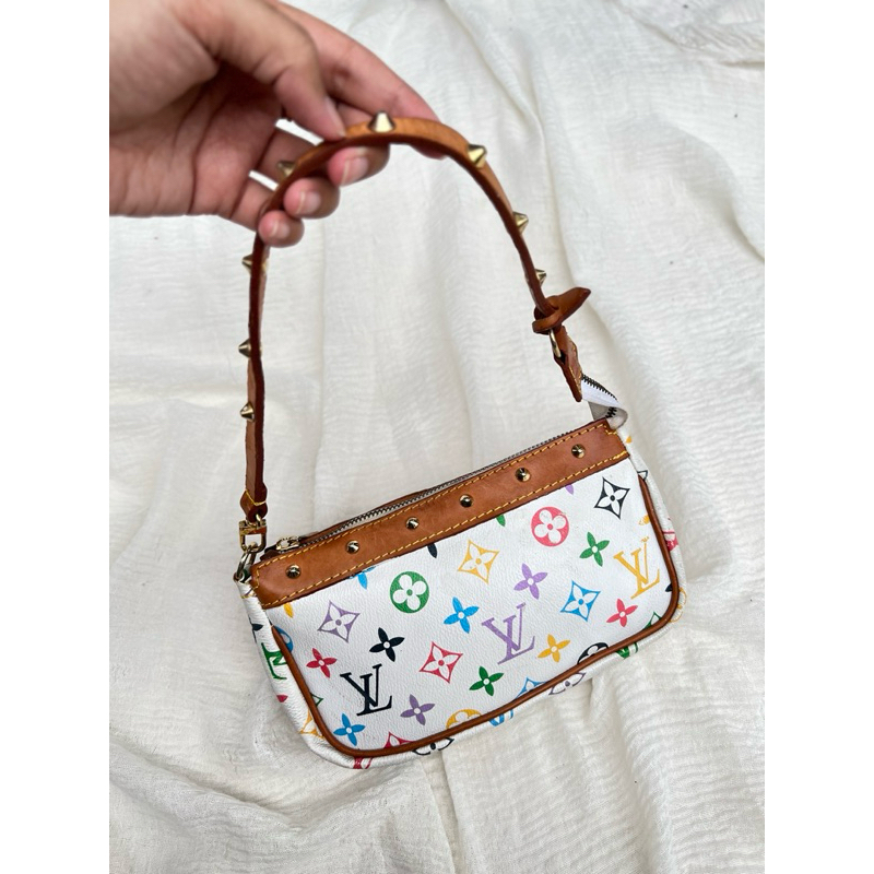lv pochette multicolor white