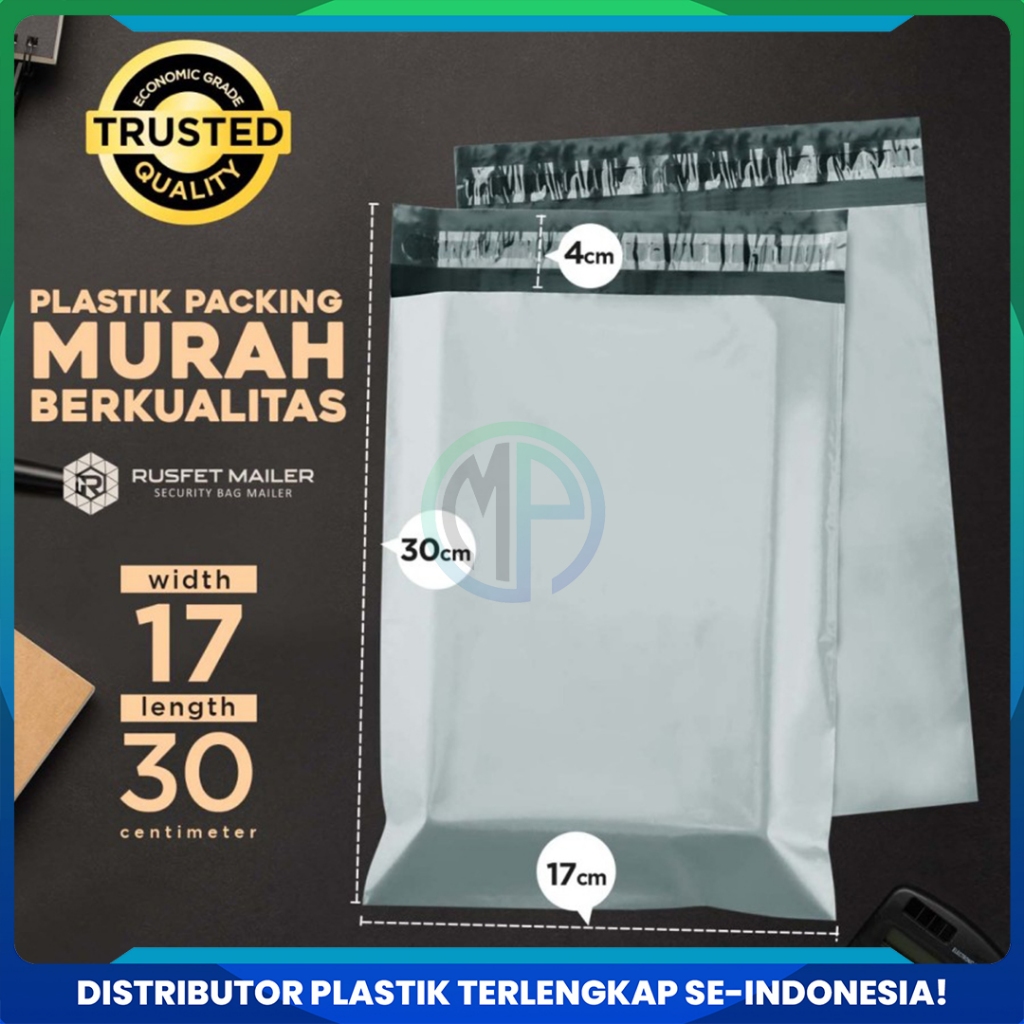 

Amplop Plastik Polymailer Gray 17cm x 30cm Abu-Abu LOW COST Plastic Packing Polos Online shop Rusfet