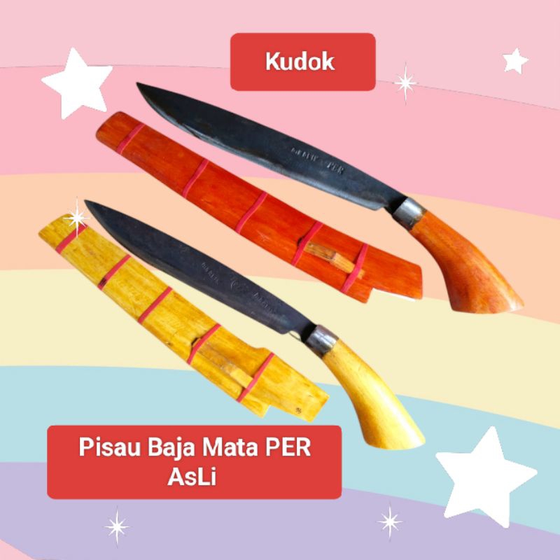 Alat Berkebun Pisau sarung Kayu Bahan Baja PER AsLi