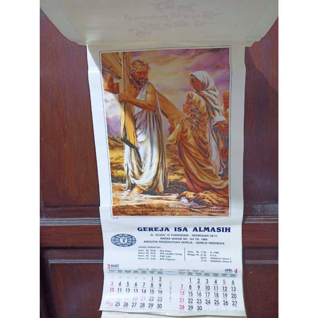 

Koleksi Langka Jadul Lawas Kalender tahun 1996 Gereja Isa Almasih Kristen