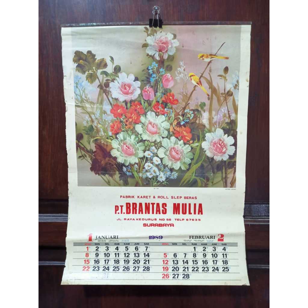 

Koleksi Langka Jadul Lawas Kalender tahun 1989 PT BRANTAS MULIA SURABAYA
