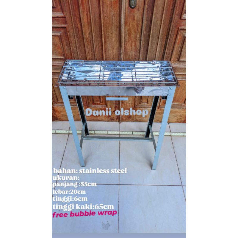 panggangan sate, Bakaran sate, Bakaran ikan stainless steel bukak tutup