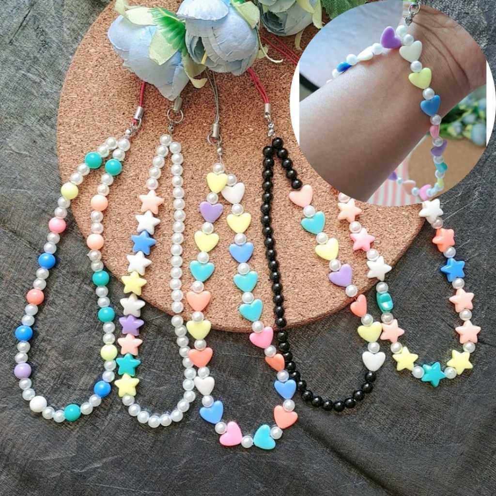Gantungan HP manik manik tali hp gelang mutiara gantungan tas gantungan kunci