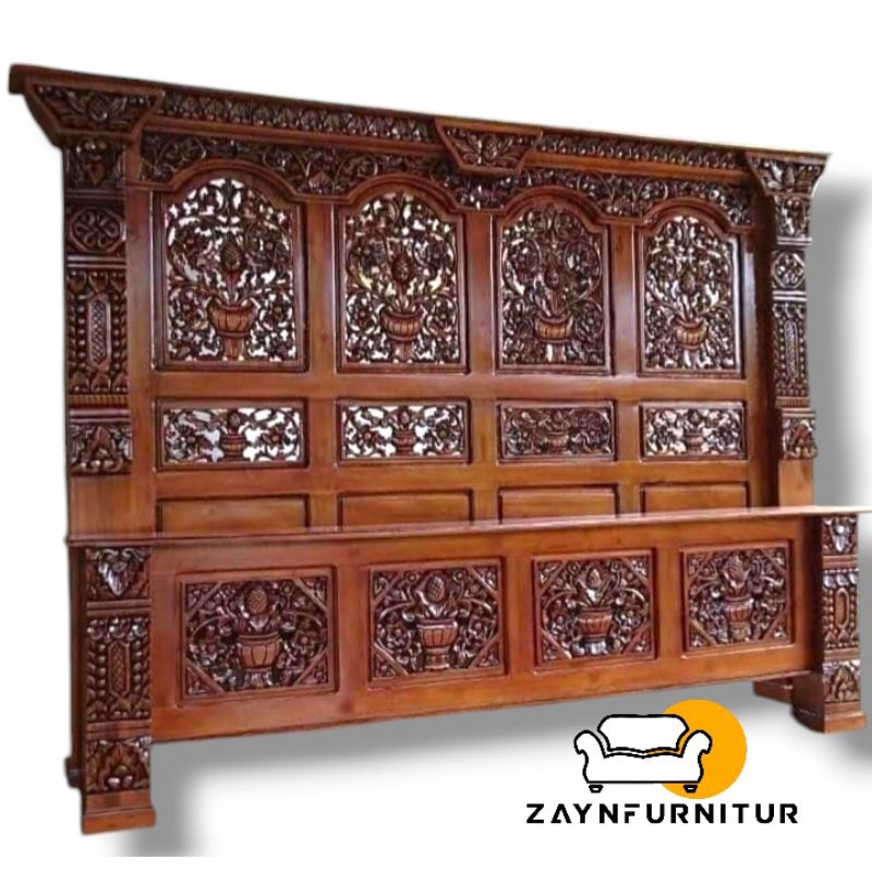 Dipan Ukir Gebyok Mewah Kayu Jati Jepara