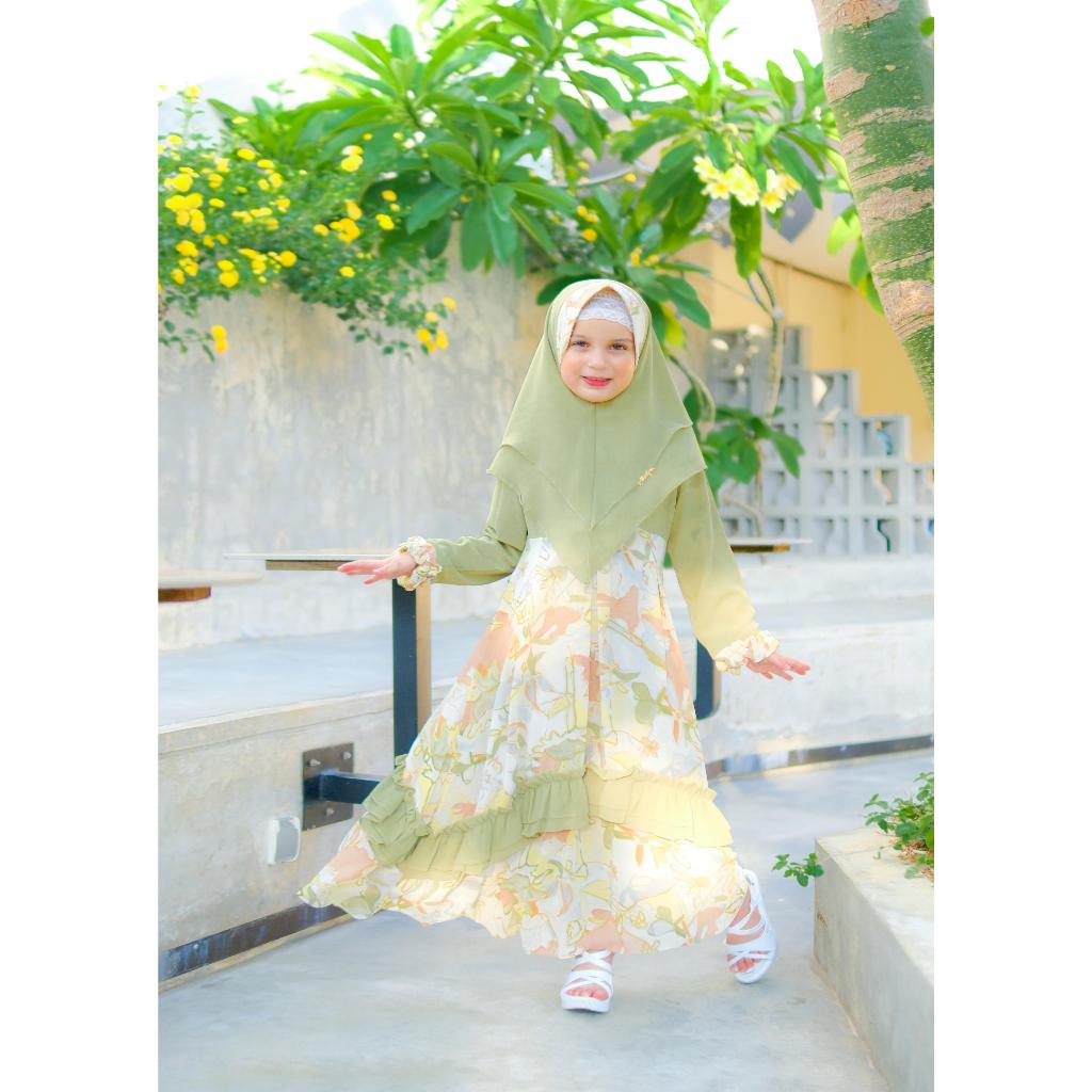 Khalisa Dress Syar’i //Dress Anak premium//Pakaian Muslim Anak