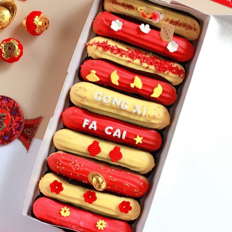 

Eclairs Choux Edisi Imlek / Kue Eclair Chinese New Year / Hampers Kue Imlek