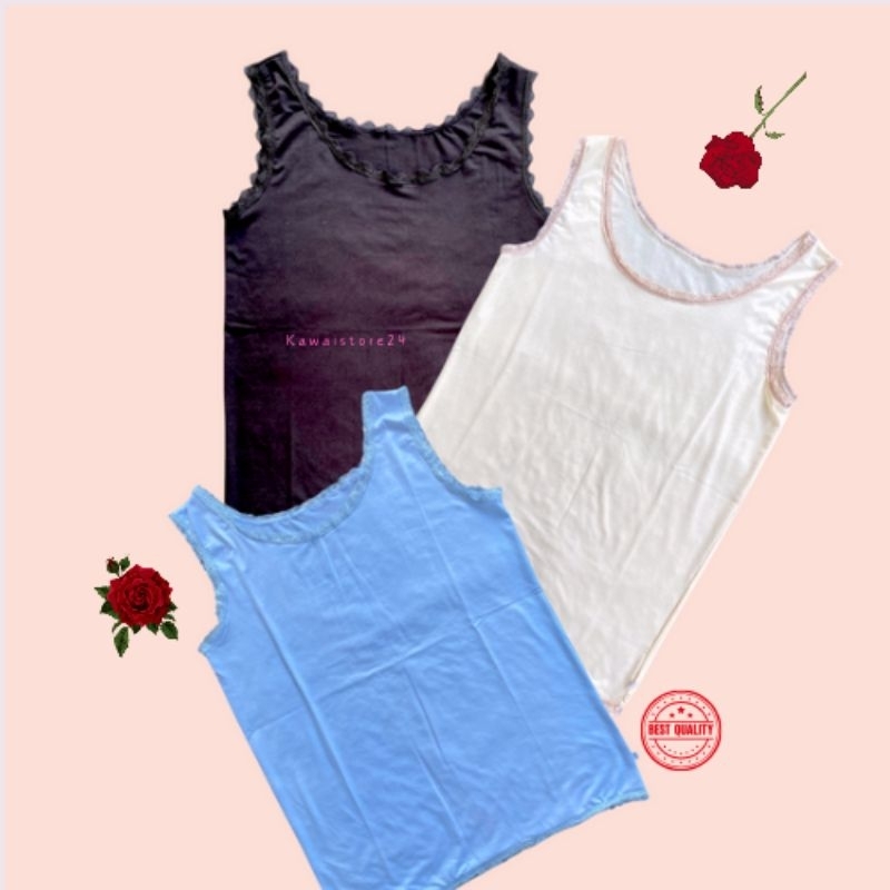 Kaos Dalam Wanita Dewasa Tanktop Singlet Renda / tanktop renda