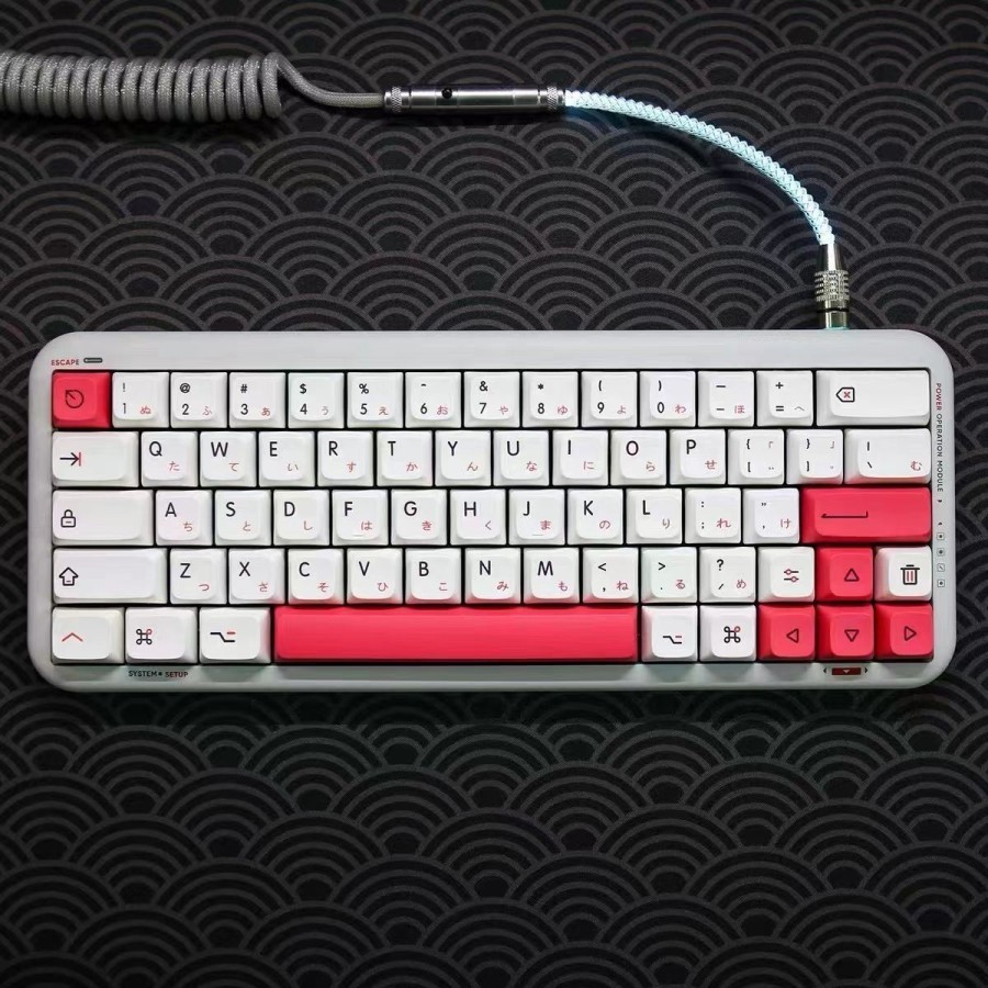 Keycaps PBT white-red XDA profile