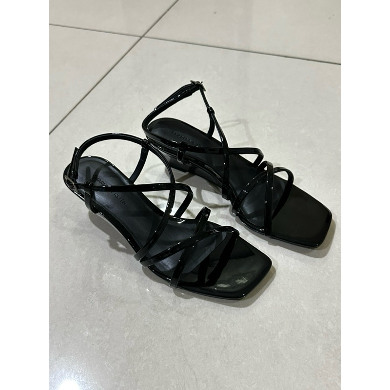 (NEW) Charles N Keith Black Strap Heels || Sendal Sepatu Wanita Second