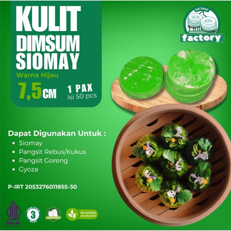 

Kulit Dimsum hijau 7,5cm 50pcs Halal "vacum