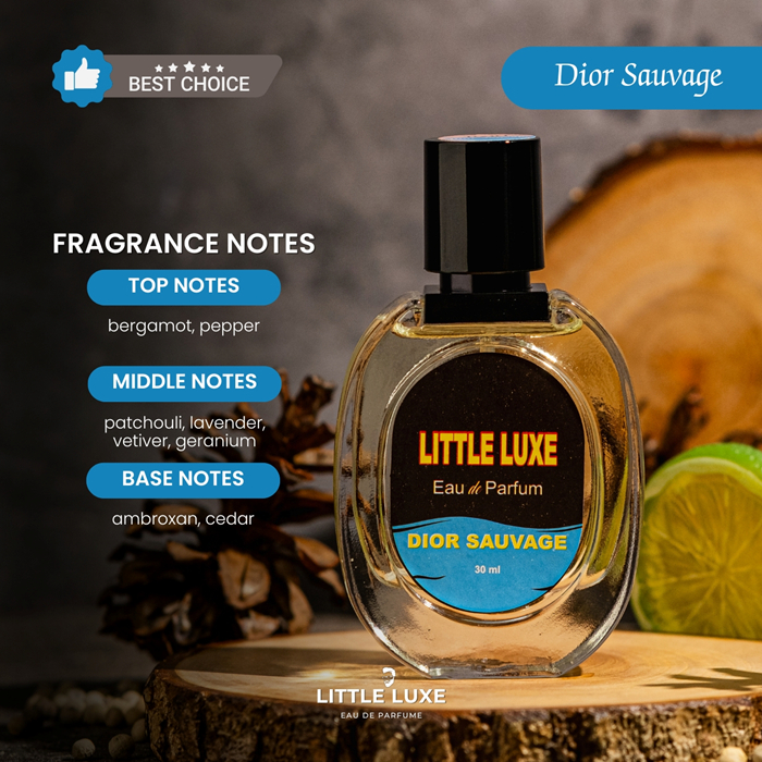 LITTLE LUXE Parfum Wewangian Badan Baju Pria Dewasa Tahan Lama Kemasan 30 ml By Dior Sauvage