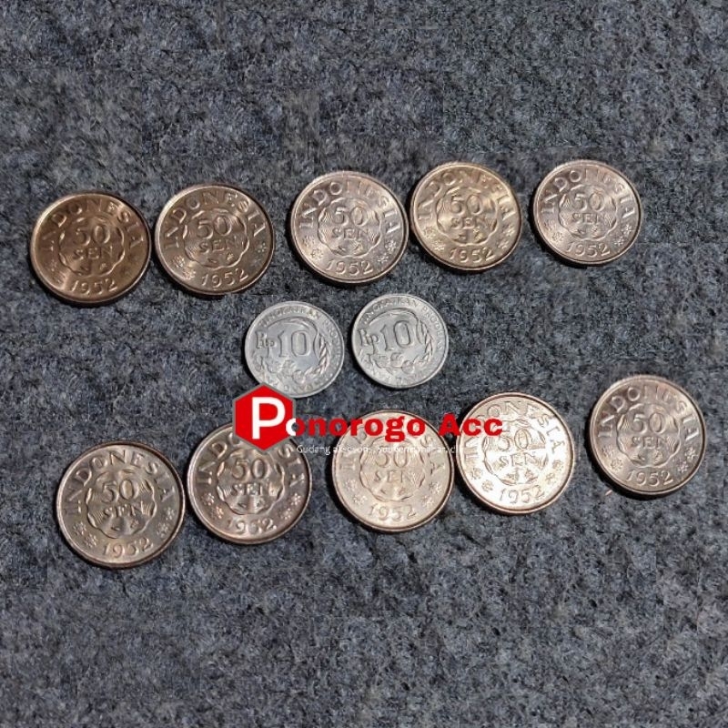 (KINCLONG/ASLI) Paket uang kuno 25 rupiah seri ekonomis harga murah 50 sen dan 10 rupiah bahan mahar