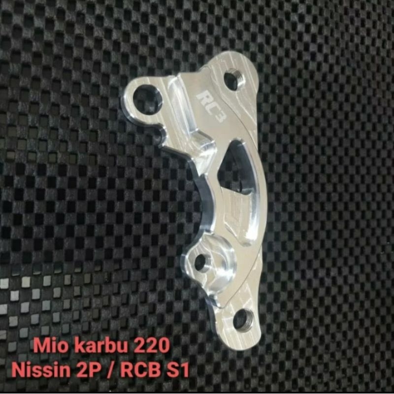 RC3 breket kaliper cakram breaket pala babi depan Mio / Fino karbu disk 220mm 260mm 2P RCB S1