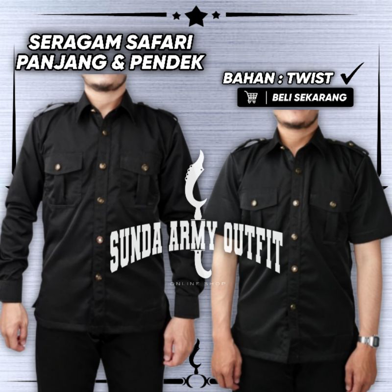 SERAGAM SAFARI BAJU SAFARI BAJU SERAGAM SAFARI SETELAN SAFARI SECURITY BAJU SECURITY SAFARI HITAM SE