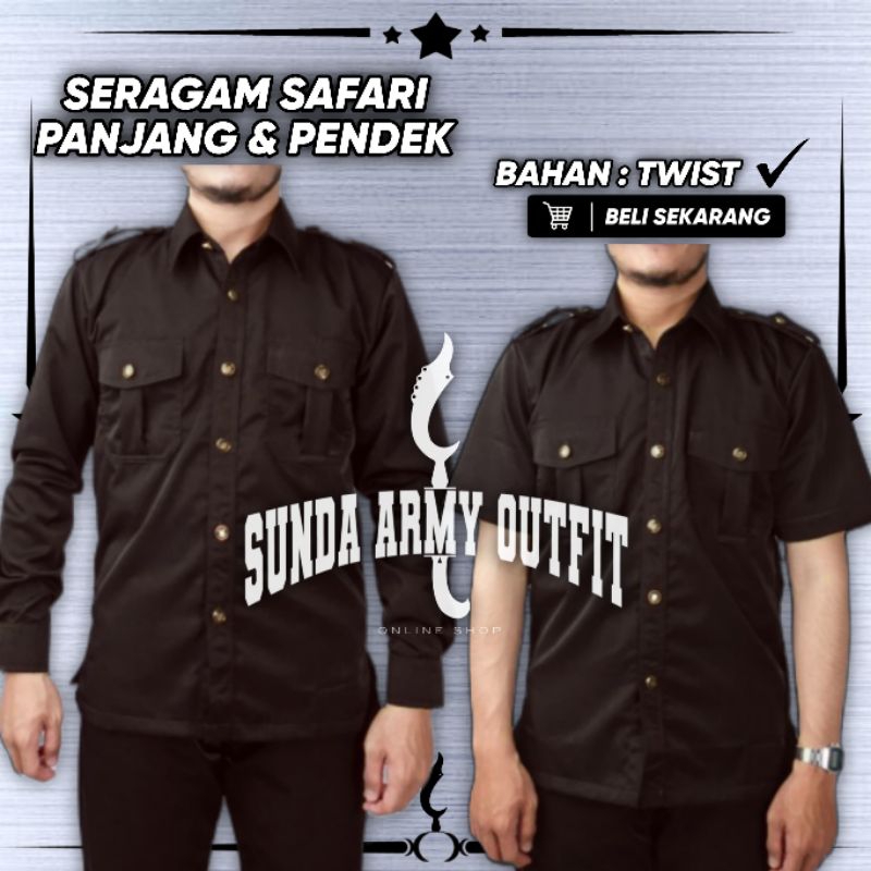 Seragam Safari Baju Safari Security Seragam Safari Setelan Safari Baju Safari Hitam Security Lengan 