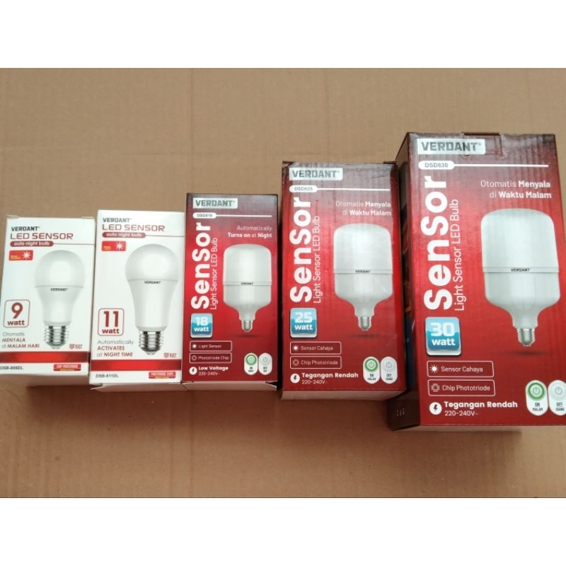 Verdant Led Sensor Cahaya 9W 11W 18w 25w 30w /Lampu LED Sensor Cahaya/Cahaya putih dikota pontianak