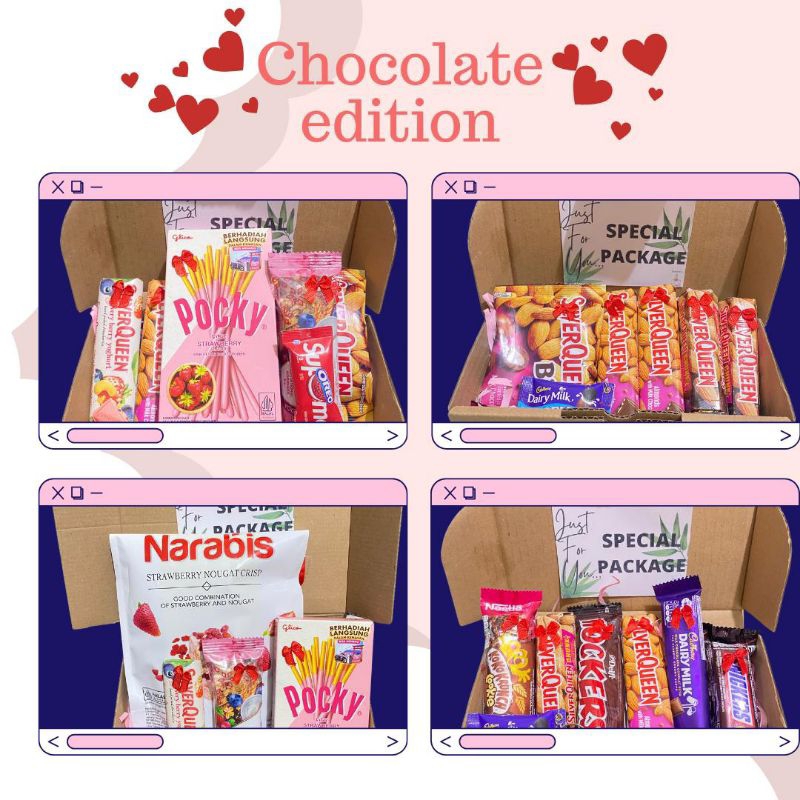 

Cokelat Hampers Box Gift Hadiah valentine graduation birthday wisuda anniversary natal imlek lebaran new year cewe cowo coklat chocolate white day