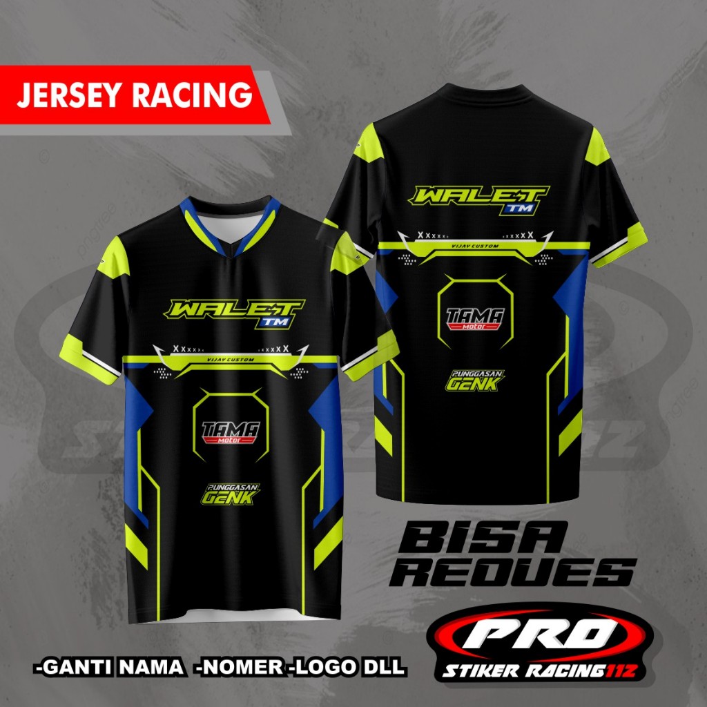 Kaos Baju Jersey Racing Custom Balap Road Race GANTI NAMA NOMER Jersey Racing Team Full Printing