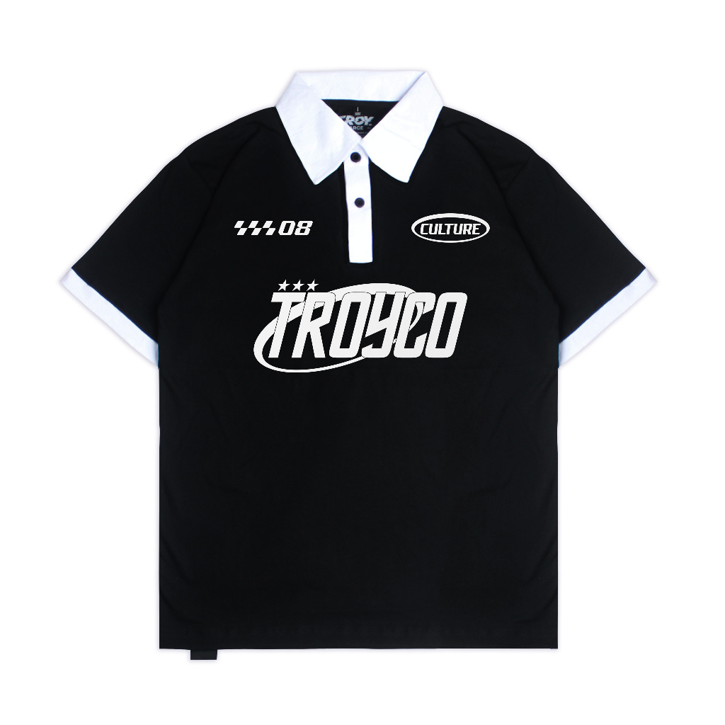 Troy Company Wangky Polo Shirt Black White Superbia - Kaos Polo Wangki Pria Hitam Putih WKD 2901