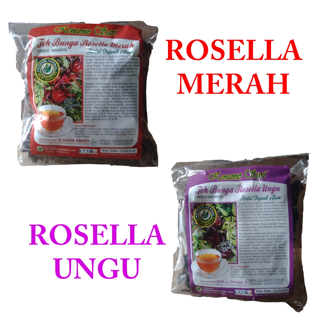 

Teh Bunga ROSELLA UNGU dan MERAH Kencono Sari - Exp : 2027
