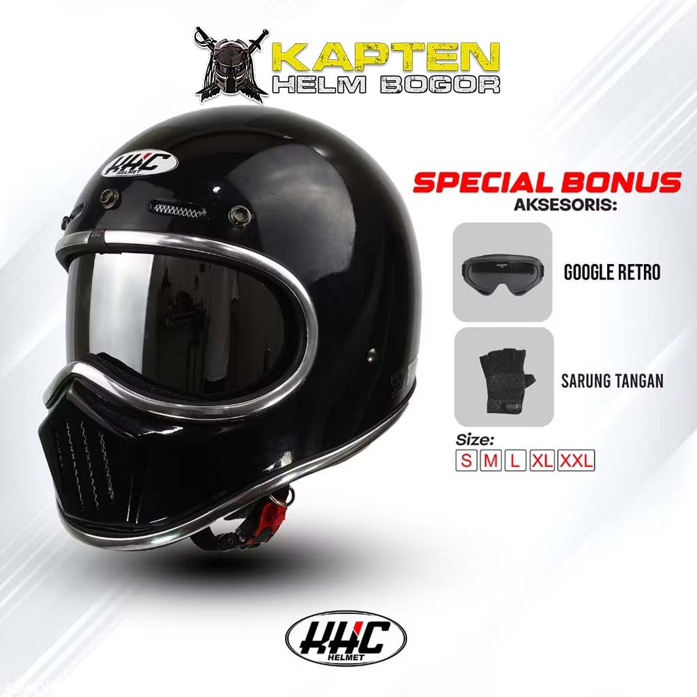 Helm Cakil KHC Lis Chrome Original Helm Retro Cakil