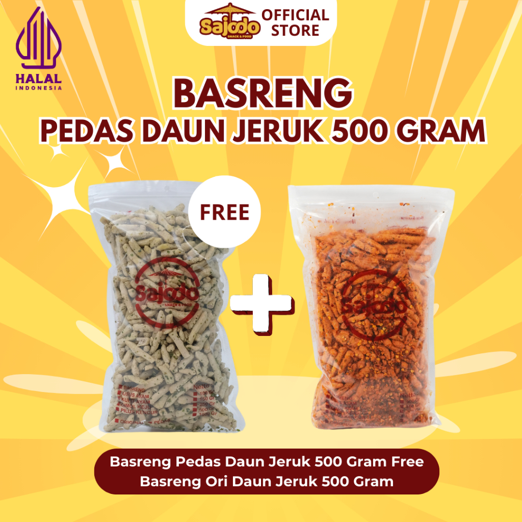 

BASRENG ORDAS ( ORI 500gram, PEDAS 500gram) Sajodo Snack - cp